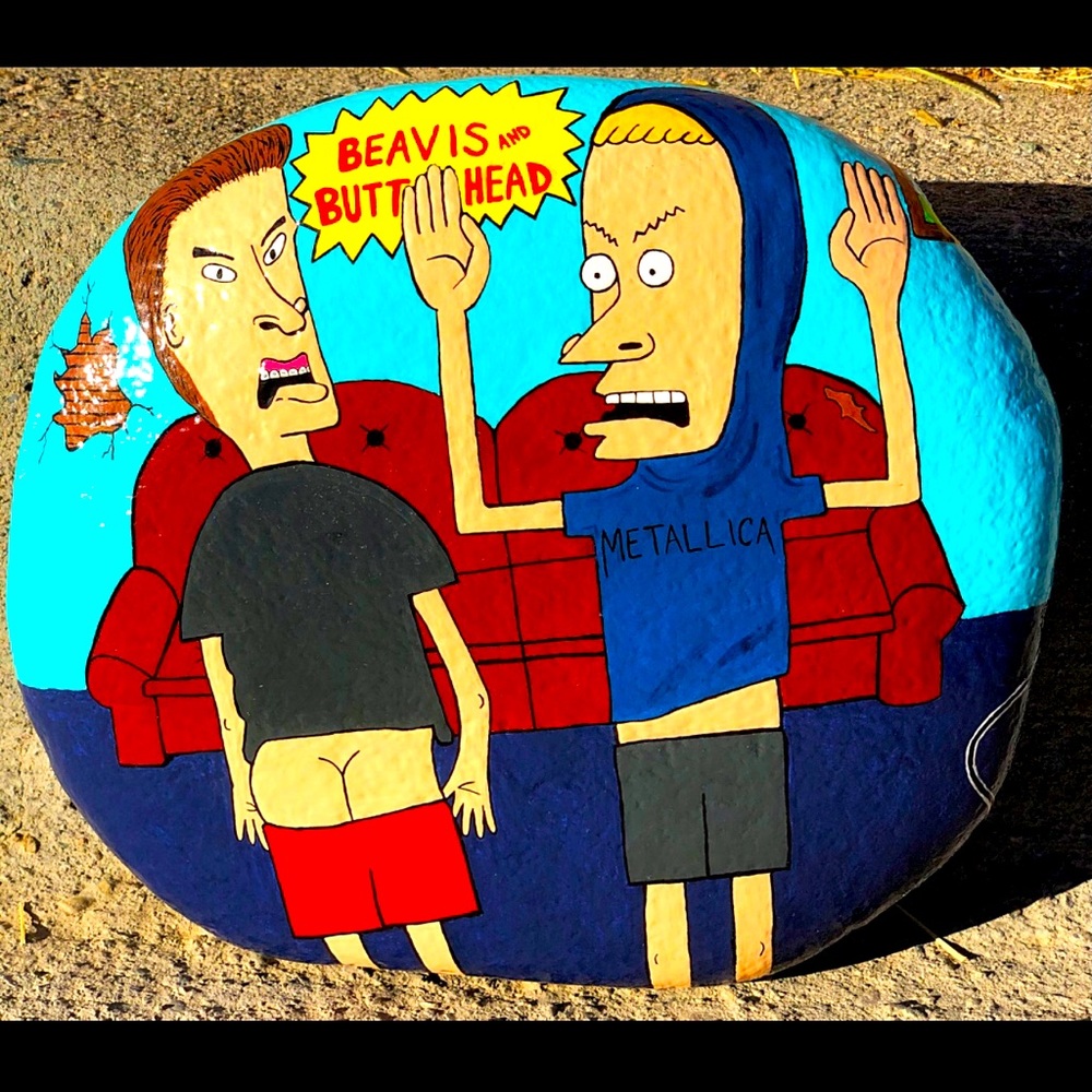 Beavis and Butt-Head Hand painted rock Decor